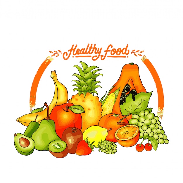 Vector healthy food