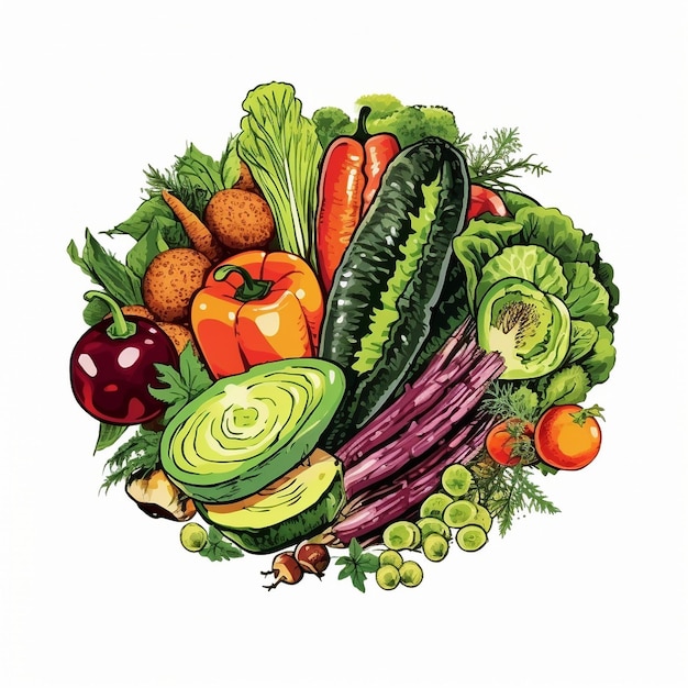 Vector healthy foods illustration