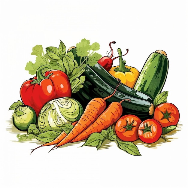 Vector healthy foods illustration