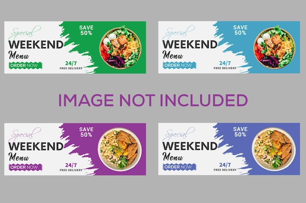 Vector healthy fresh and spicy restaurant promotional food social media post and facebook cover template