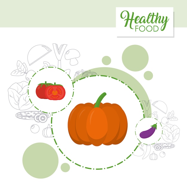 Vector healthy and fresh vegetables