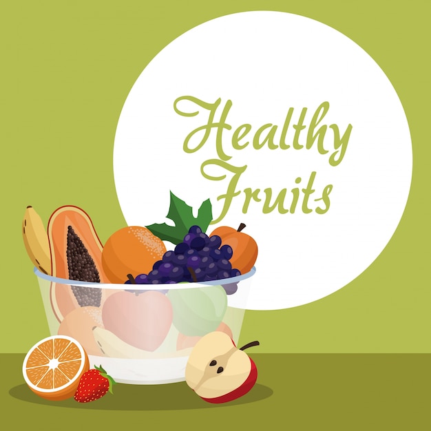 Healthy fruits bowl natural 