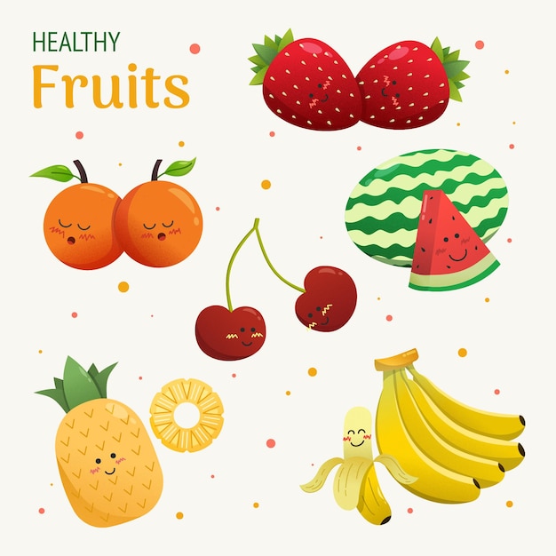 Healthy Fruits Vector Design