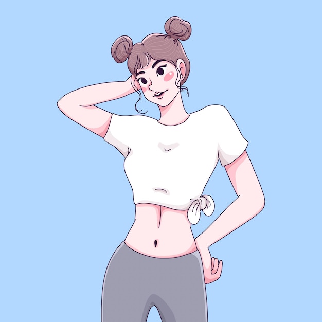 Vector healthy girl