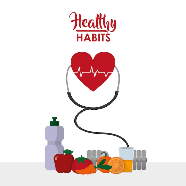 Healthy habits food nutrition concept