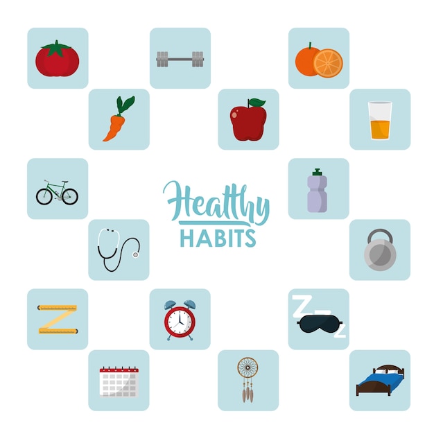 Vector healthy habits lifestyle concept