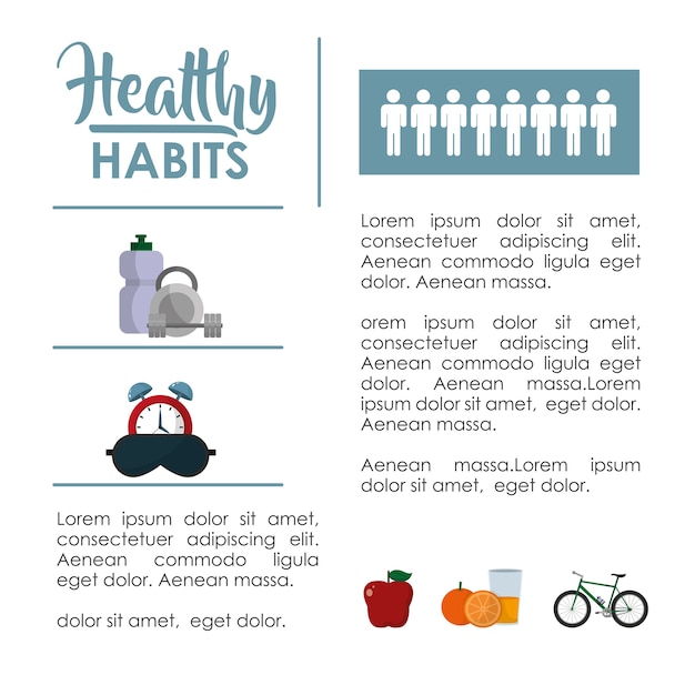 Vector healthy habits lifestyle infographic