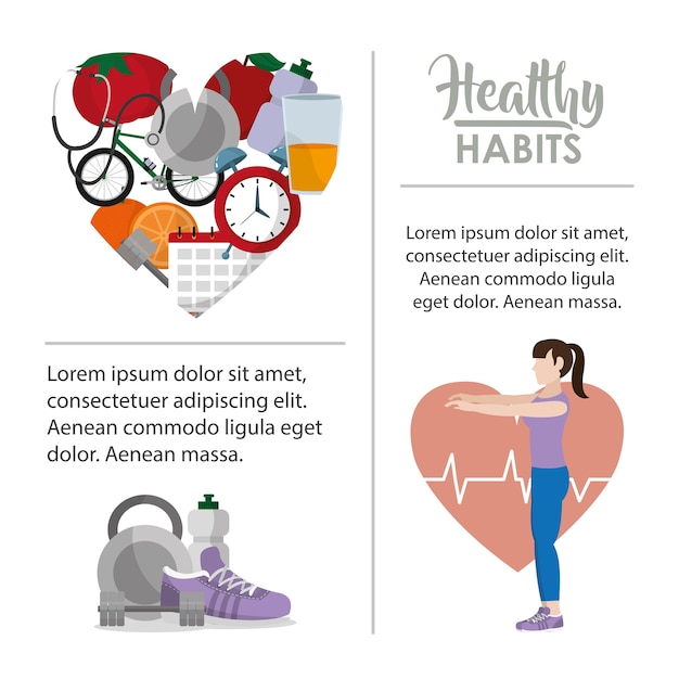 Vector healthy habits lifestyle infographic