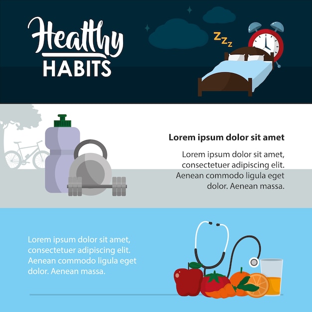 Healthy habits lifestyle infographic