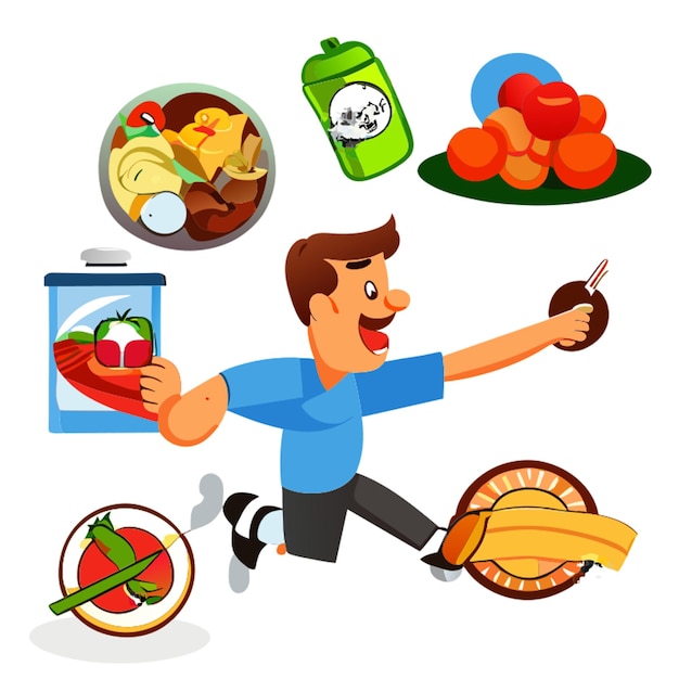 healthy habits vector illustration cartoon