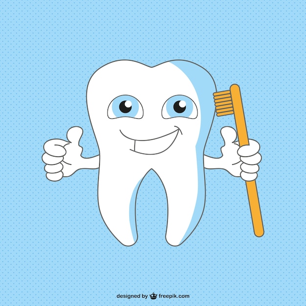 Vector healthy happy tooth cartoon