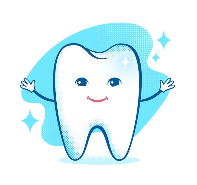 Vector healthy happy tooth character