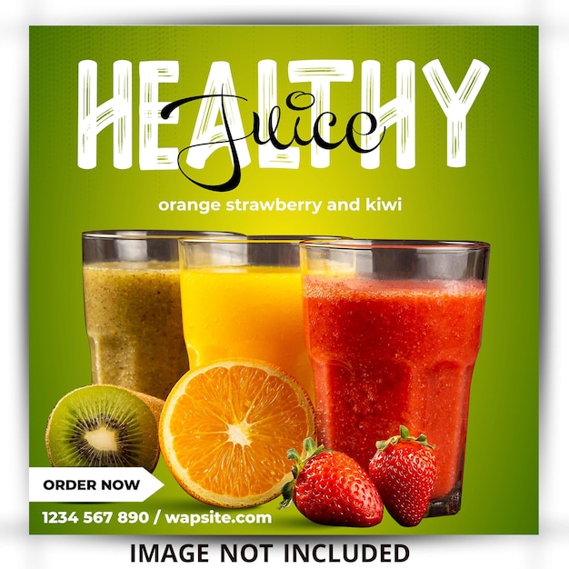 Vector healthy juice social media post template