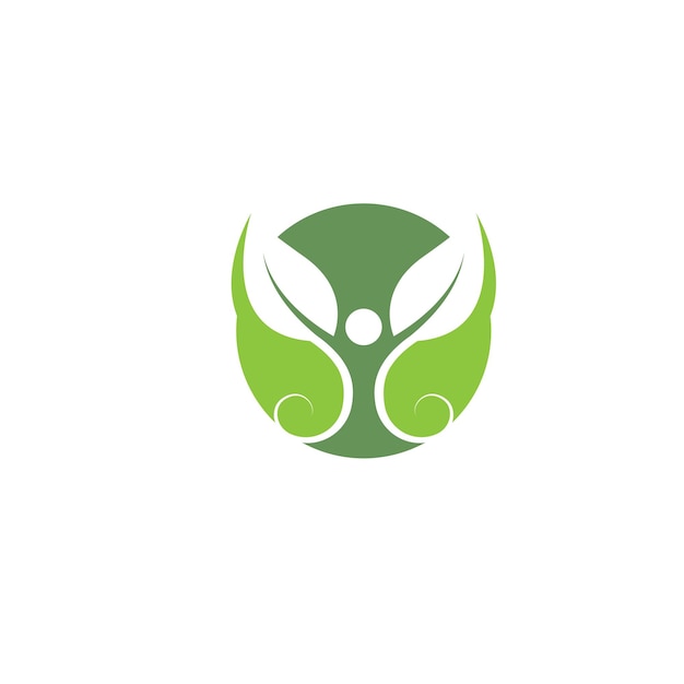 Healthy Life people leaf vector icon concept