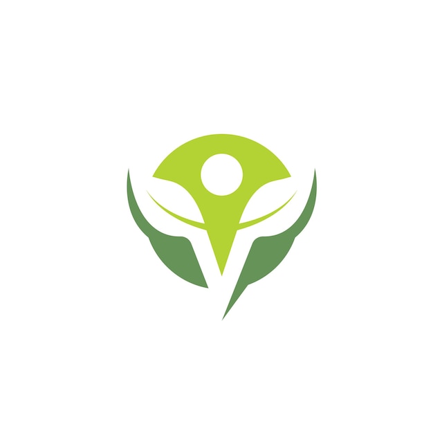 Healthy life people leaf vector icon concept