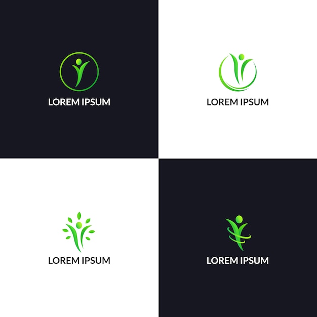 Healthy life people logo icon template