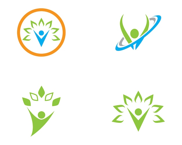 Healthy life people logo template