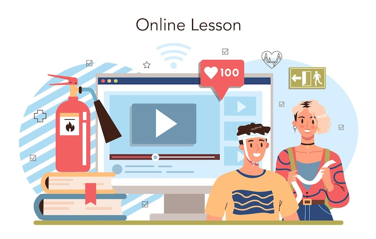 Vector healthy lifestyle class online service or platform idea of life safety