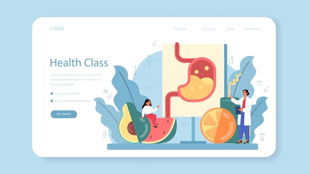 Healthy lifestyle class web banner or landing page