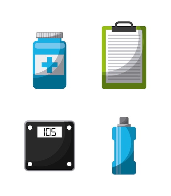 healthy lifestyle concept related icons 