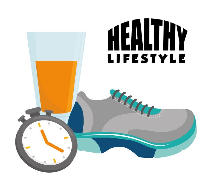 Vector healthy lifestyle concept with fitness icon design, vector illustration 10 eps graphic.
