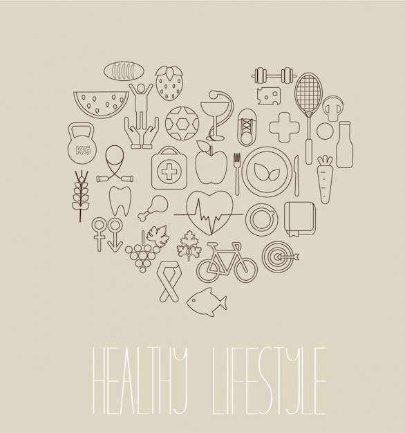 Vector healthy lifestyle concept.