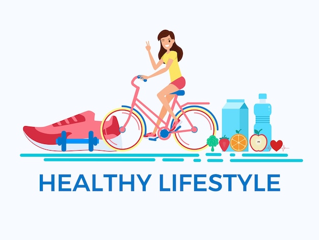 Vector healthy lifestyle concept