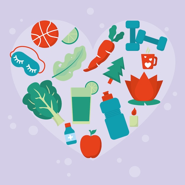 Vector healthy lifestyle icon set