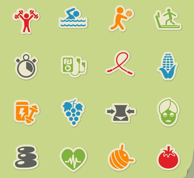 Vector healthy lifestyle icon set