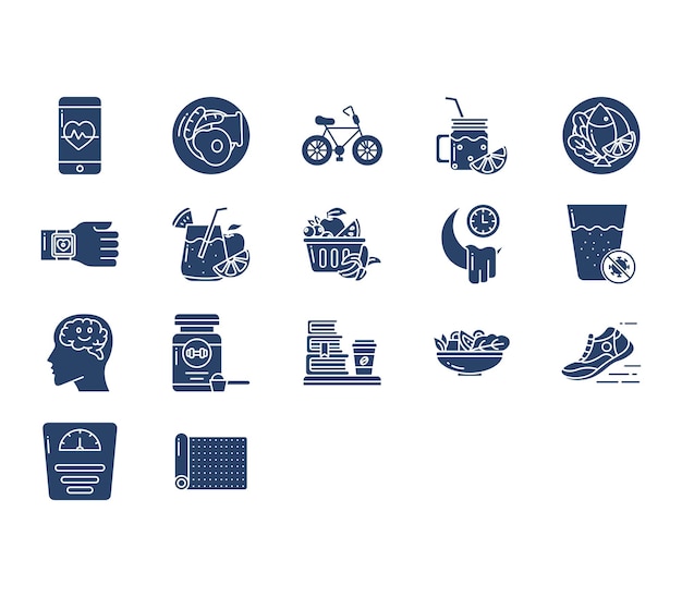 Healthy Lifestyle icon set