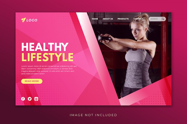 healthy lifestyle landing page template
