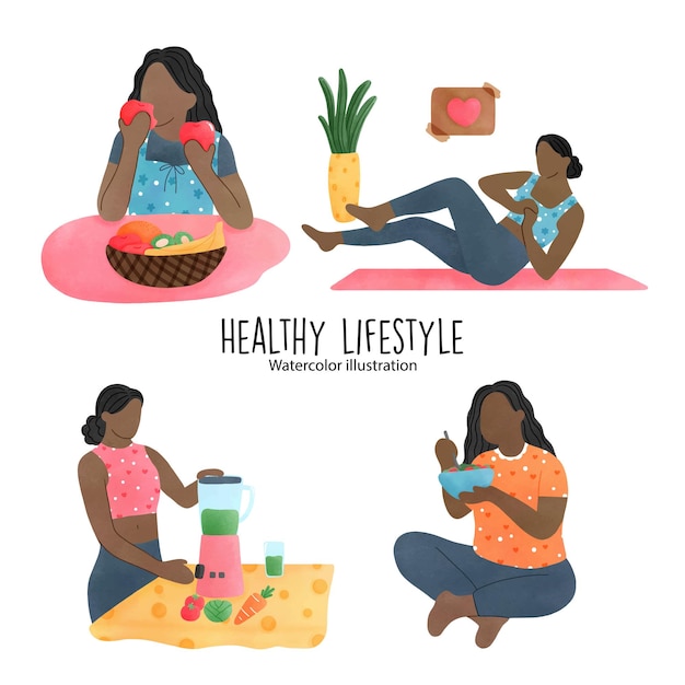 Illustrazione vettoriale di uno stile di vita sano