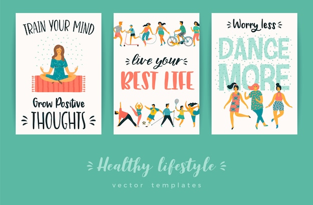 Healthy lifestyle vector templates.