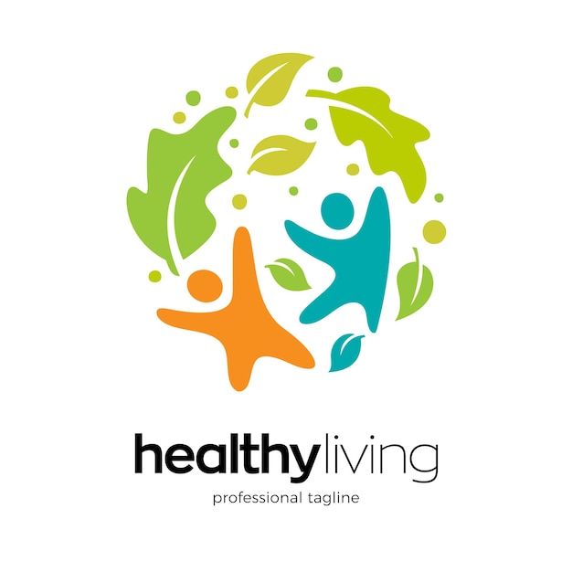 Vector healthy living logo design template