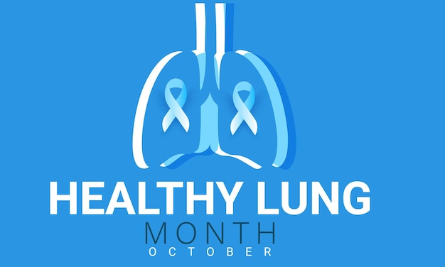 Healthy Lung month background banner card poster template Vector illustration