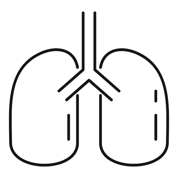 Healthy lungs icon Outline healthy lungs vector icon for web design isolated on white background