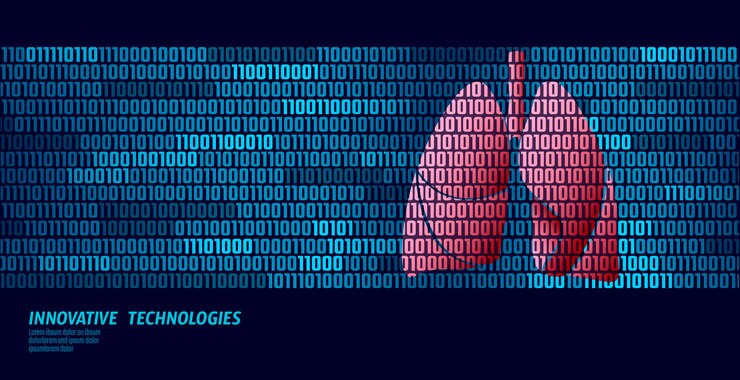 Vector healthy lungs respiratory internal organs. binary code data flow.
