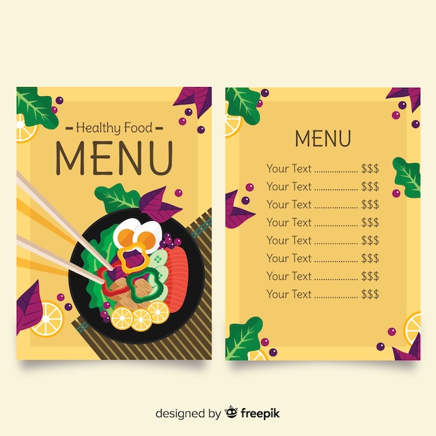 Healthy menu template