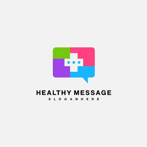 Healthy message icon design logo vector