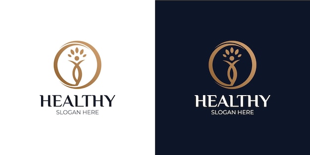 Vector healthy modern and simple logo set