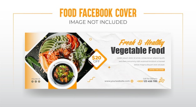 Vector healthy natural vegetable food menu facebook cover or chinese social media facebook cover banner.