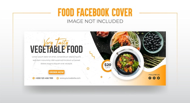 Vettore menu di cibo vegetale sano e naturale copertina di facebook o banner di copertina di facebook sui social media cinesi.