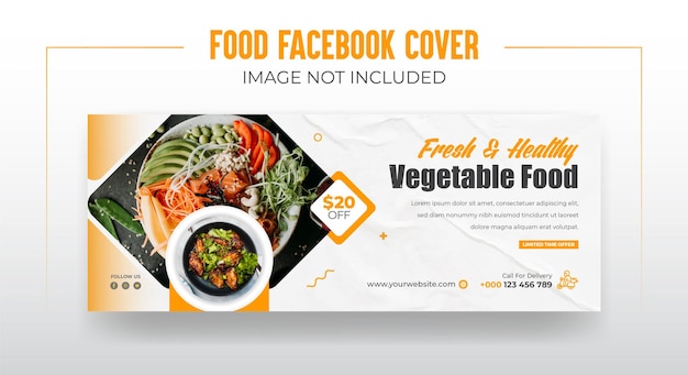 ベクトル 健康的な自然野菜料理メニューの facebook カバーまたは中国のソーシャル メディアの facebook カバー バナー。