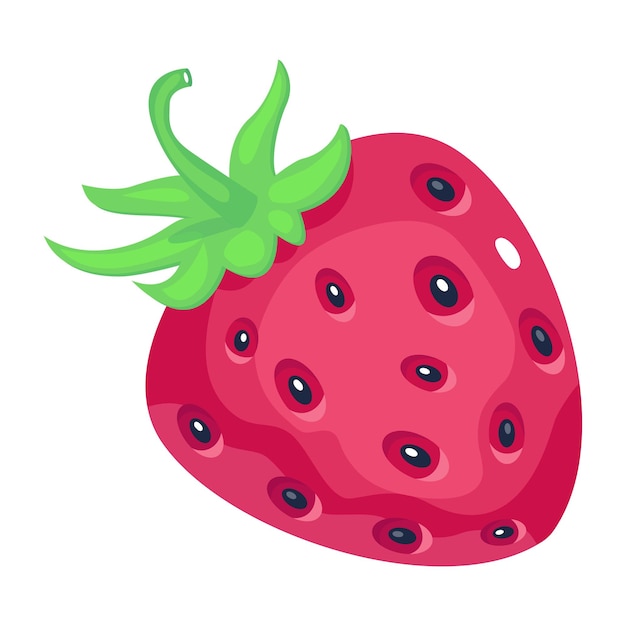 Healthy and organic food an isometric icon of strawberry