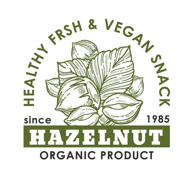 Healthy organic product fresh vegan snack hazelnut