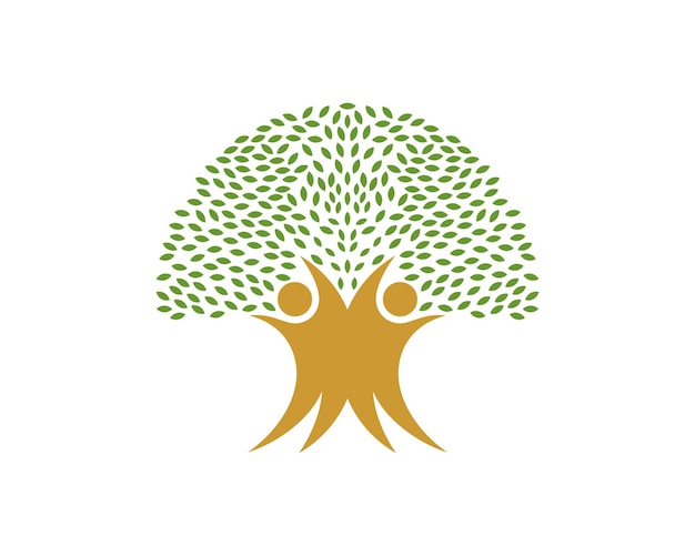 Healthy people with tree shape logo