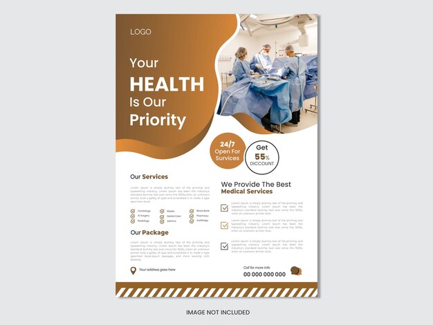 Vector healthy poster design or medical flyer design