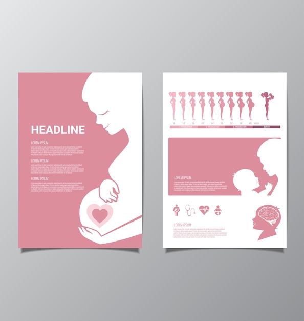 Vector healthy pregnant women infographic