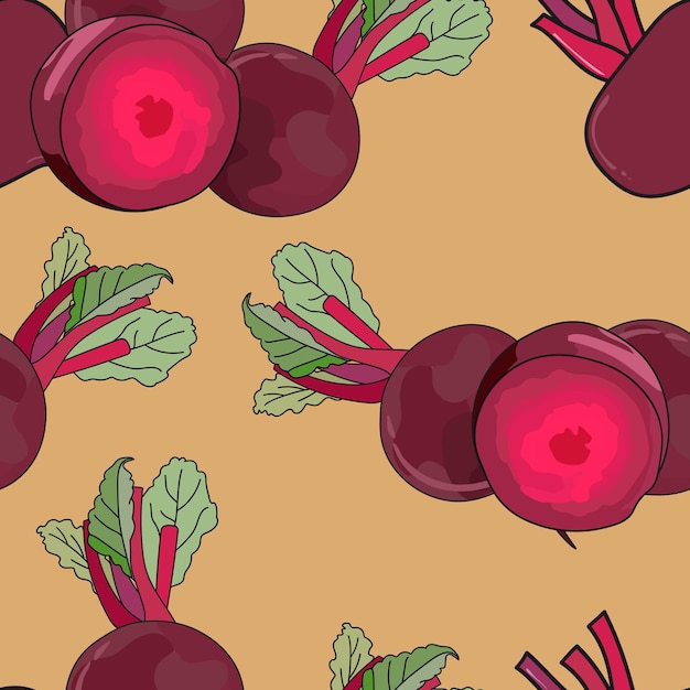 healthy red beetroot juice seamless pattern