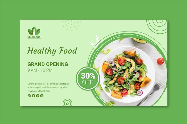 Vector healthy restaurant banner